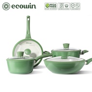 Ecowin Ceramic Cookware Set Non Stick Frying Pan Set Induction Cookware Set for All Stoves (NO PFAS&