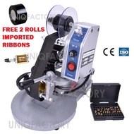 Manual Hot Stamp Printer Expiry Expired Date Batch Code Coder Food Plastic Package Label Ribbon Codi