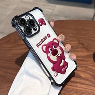 casing For Realme C53 C51 C35 C33 C31 C55 C61 C63 Note 50 Kotak telefon beruang strawberry silikon e