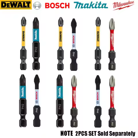 Impact Bits PH2 50/57mm DEWALT Makita BOSCH Milwaukee 2PCS Set Mixed Type HSS Carpentry Drill Durabl