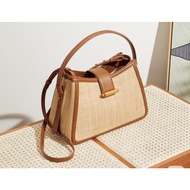 C&K Lola Belted Hobo Bag Caramel Raffia Bag