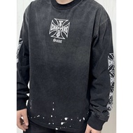 JGN9 Saint × West Coast Choppers West Coast long-sleeve t-shirt, washed and distressed, unisex, tren