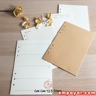 READY STOCK  A5 A6 Refill Paper 45 Sheets Planner Refill Paper 6 Holes Loose Leaf Diary Notebook Jou