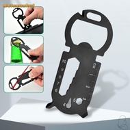 MAINAUSHUI Outdoor Gadgets, Stainless Steel Multifunction EDC Tools Card, Portable Black Silver Beer
