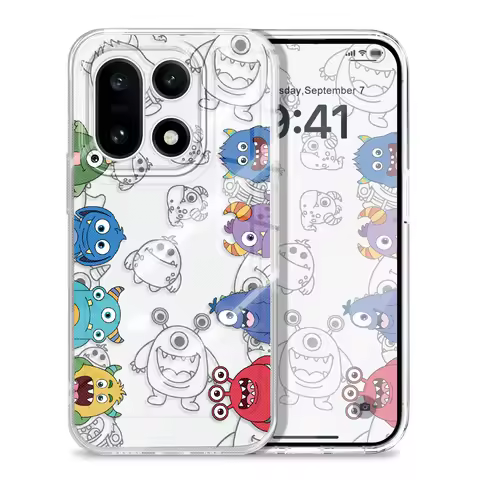Cute Monster Transparent Phone Case For Oneplus 15 13T 13R 12 12R 11R 10R 10 Pro 9RT Nord 2 5 CE2 CE