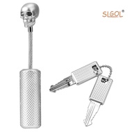 Luggage Lock, SLGOL Wire Rope Customs Password Straight Cable Key Locks with Skull Head, Mini and Flexible TSA Approved Travel Locks for Gym, School, Locker, Outdoor, Suitcase &amp; Luggage(Silver)