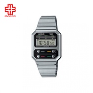 Casio Vintage A100WE-1A Silver Stainless Steel Band Men Watch / Women Watch