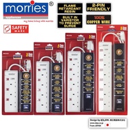 Morries 3/4/5/6 Way Extension Cord 3M/6M w/ Surge Protector