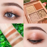 New NOVO 4 Colors Glitter Eyeshadow Palette Matte Earth Color Brown Acrylic Eye Shadow Palette Water