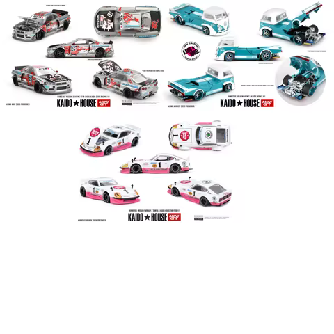 Kaido House + MINIGT Nissan Skyline GT-R (R34) Kaido Star Racing V1 Volkswagen T1 KAIDO WORKS V1 All