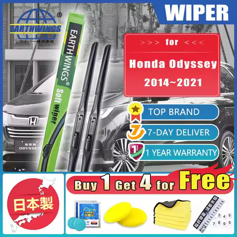 For Honda Odyssey 2014~2021 RC1 RC2 RC4 MK5 Car Front Rear Wiper Blades Brushes Windshield Accessori