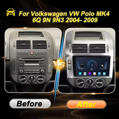 For Volkswagen VW Polo MK4 6Q 9N 9N3 2004- 2009 Car Radio Multimedia Video Player Android 15 2 Din T