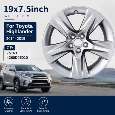 19x7.5inch Aluminium Wheel Rim For Toyota Highlander 2014-2019 OE 75163 4260D0E010 | ET30 PCD 5x114.