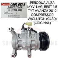 (437230-0050) PERODUA ALZA/MYVI 2011-2017 1.5/TOYOTA AVANZA 2012 A/C COMPRESSOR (0050) WITH CLUTCH (