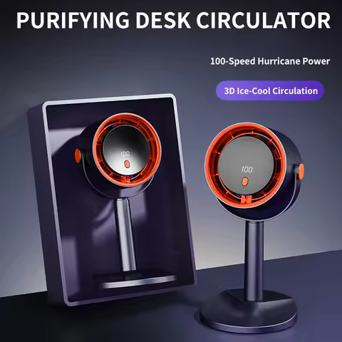 Bladeless Electric Fan Portable Outdoor Camping Fan with Timer Function Office Dormitory USB Recharg