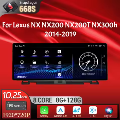 10.25inch For Lexus NX NX200 NX200T NX300h 2014-2019 Android 14 Car Radio Multimedia Wireless BT Car