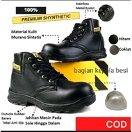 HITAM Caterpillar Shoes Men Safety Shoes Iron Toe Boots Fashion Men Bikers Turing Safety Boots Origi