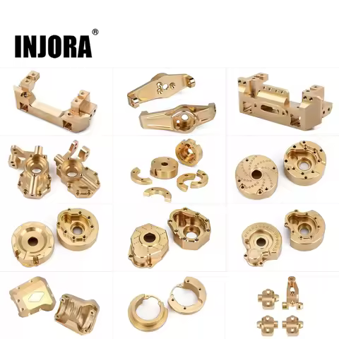 INJORA Heavy Brass Counterweight Portal Drive Housing Bumper Holder Axle Mount for RC Crawler TRX4 T