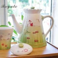 義大利Rosso 森林童話 綠色陶瓷茶壺1000ml