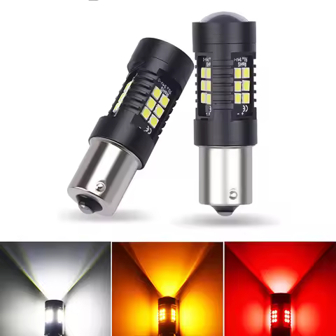 1Pcs 1156 BA15S P21W LED BAU15S PY21W BAY15D LED Bulb 1157 P21/5W R5W 21pcs 3030SMD Red Auto Lamp Bu