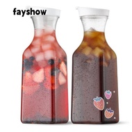 FAYSHOWSG Drink Pitchers, Large Plastic Juice Carafe,  Square  with Lid Fridge Beverage Containers f