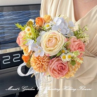 Hand Bouquet Simulation Flower Decorative Bouquet Fake Flower Engagement Collar Certificate Photo De