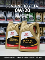 Genuine Toyota 0W-20 Full Synthetic Motor Oil