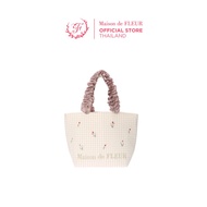 Maison De FLEUR - Gingham Tulip Embroidery Frilled Tote Bag