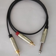 Jack Akai mono to 2 rca Amphenol 0.5 meter Mogami cable JapaneseOriginal
