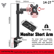 Monitor Short/Monitor Long/14 - 27 inch Single Computer Monitor Arm TV Mount Stand Bracket Clip Clam