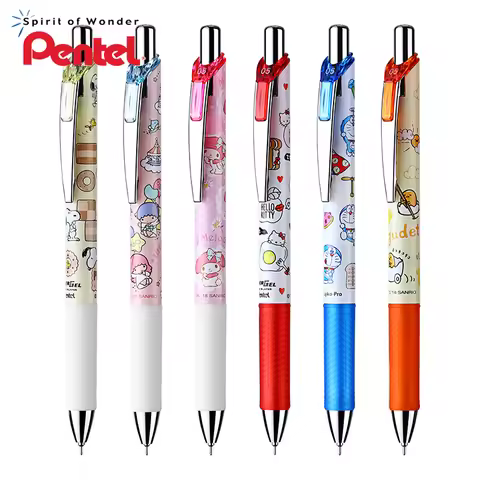 1pcs Japan PENTEL Limited Edition Gel Pen BLN-75 Corner Cute Pet Wind Plant Press Black Refill Stude