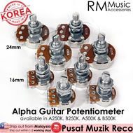 RM Alpha A250K B250K A500K B500K Audio Linear Guitar Tone Volume Pot 250K 500K Pots Potentiometer Gi