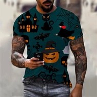 Funny Ghost Aesthetic Pattern T-Shirt For Men Spooky Halloween 3D Printed Tees Summer Harajuku Short