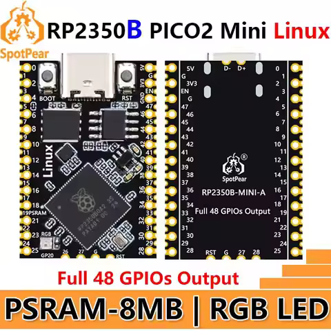 Raspberry Pi Pico 2 Tiny RP2350B RP2350-Linux Mini Development Board with PSRAM-8MB Or Without PSRAM