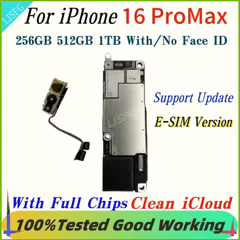For iPhone 16ProMax Clean iCloud Motherboard Support IOS Update Full Tested Chips Face ID OK Main Lo