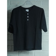 Sampleone [Made In Taiwan] "Henry Collar" Half Sleeve Henry Shirt Kids Black