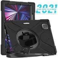 ซิลิโคนกันกระแทกกรณีป้องกันสำหรับ iPad Pro ใหม่12.9 2021 A2377 A2459 A2301 A2460ดินสอช่องใส่สายคล้อง