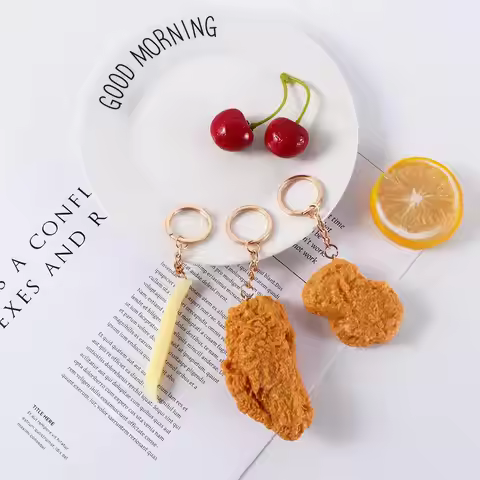 Chicken Nuggets Fried Chicken Around Fried Chicken Legs French Fries Imitation Food Keychains Food P