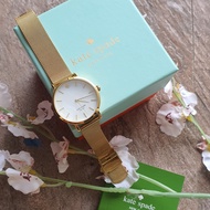 Kate Spade Metro Grand Three-Hand Quartz Watch in Gold Mesh Stainless Steel Bracelet - Ladies Watch