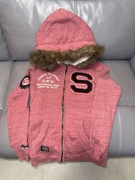 Superdry 極度乾燥 復古校園風 毛領拉鍊連帽外套