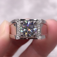 Chiba 18K White Gold Moissanite Men Diamond Ring Men Rose Gold 1 Diamond Ring Sandblasted Matte Whit