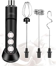 Milk Frother Handheld, Gbivbe Rechargeable Whisk Drink Mixer for Coffee with Art Stencils, Coffee Mixer for Cappuccino, Hot Chocolate Match, Frappe, Hot Chocolate, Egg Whisk