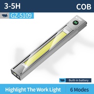 Smiling Shark GZ5109 LED Flashlight 6Mode Super Bright Work Light Type-c Rechargeable Torch Light Wh