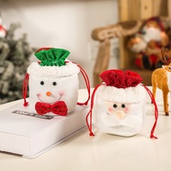 KY-16 Christmas Gift Apple Bag Gift Christmas Eve Decorative Candy Kindergarten Drawstring Flannel Drawstring Bag Wholes