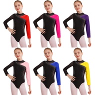 Dance Wear Kids Girls Training Costume Long Sleeve Leotard Jumpsuit for Gymnastics