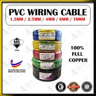 100% COPPER SIRIM PVC Insulated Cable 1.5mm 2.5mm 4mm 6mm 10mm Electric ITOKU PVC Cable/Kable Wayar/