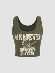 Cider WHATEVER DO NOT DISTURB Crop Tank Top