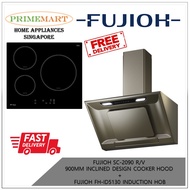 FUJIOH SC-2090 900MM INCLINED DESIGN COOKER HOOD+FH-ID5230 INDUCTION HOB BUNDLE DEAL