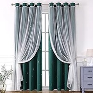 JinweiS Simplicity Style Perforated Curtain Treatments，,Shading Curtain Suitable for Bedroom,Living 