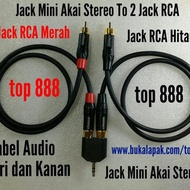 Kabel Audio - Jack Mini Akai Stereo 3.5 Mm To 2 Jack RCA - 2.5 Meter -